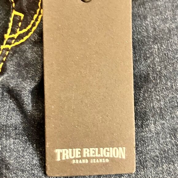 True Religion Blue Straight Jeans with Distressed Accents - Picture 6 of 7